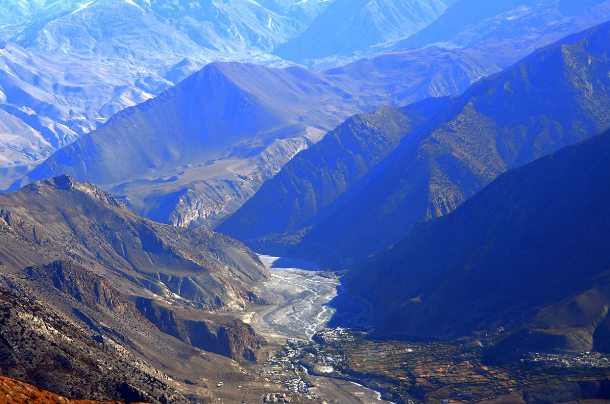 04 Jomsom and Thini From Slope Above Yak Kharka On The Trail To Kalopani Around Dhaulagiri 